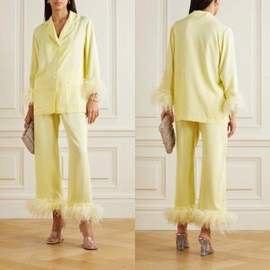 NWT Sleeper Party Pajamas Feather Set Lemon Yellow